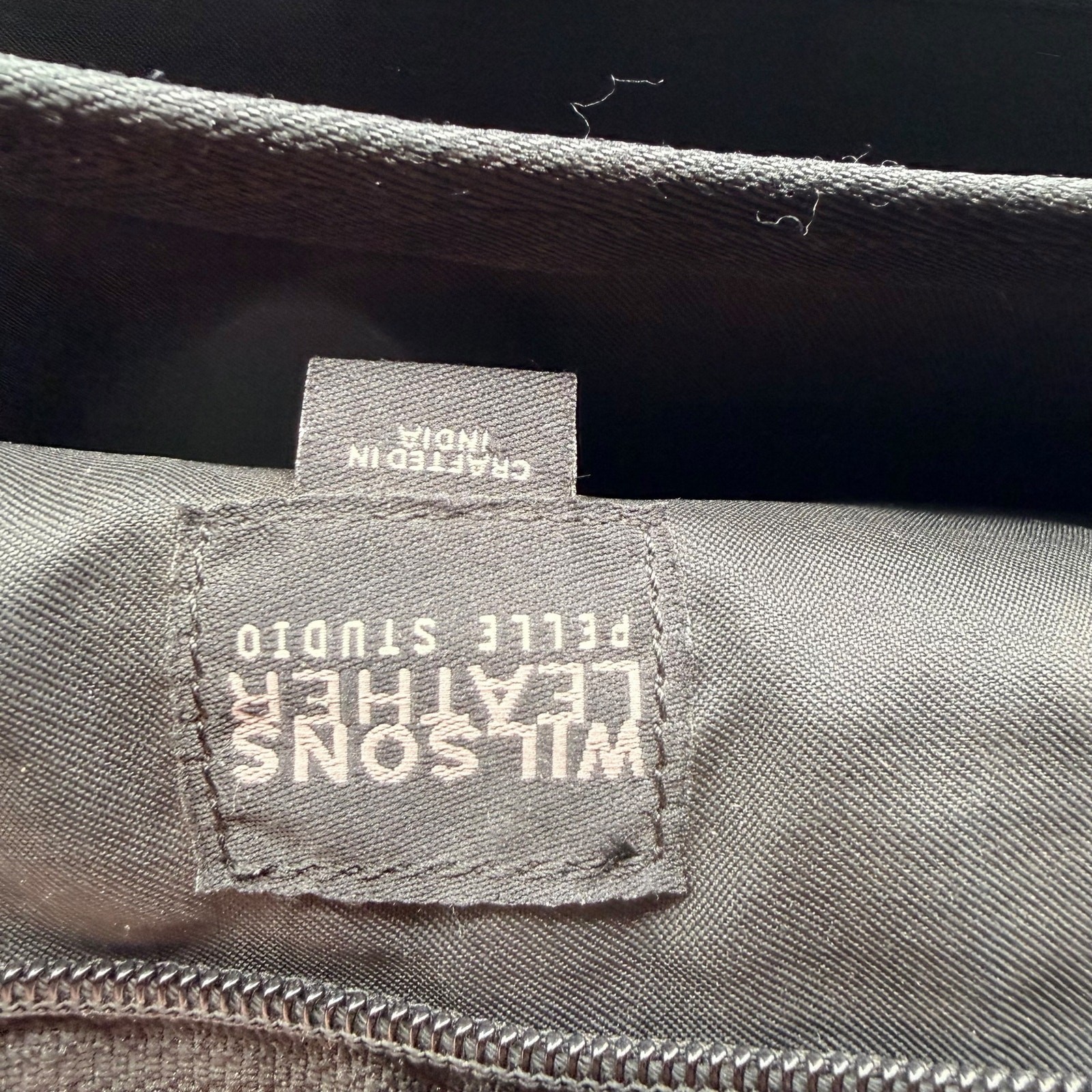 Wilsons Leather Pelle Studio Black Laptop Briefcase Bag