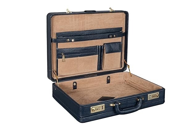 New Leather Travel Briefcase Combination Lock Office Business Handbag
