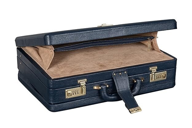 New Leather Travel Briefcase Combination Lock Office Business Handbag