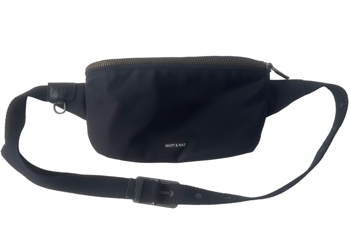 Matt and Nat Adjustable Hip Pouch Black Belt Bag Soft Velvety Fabric Fanny Pack