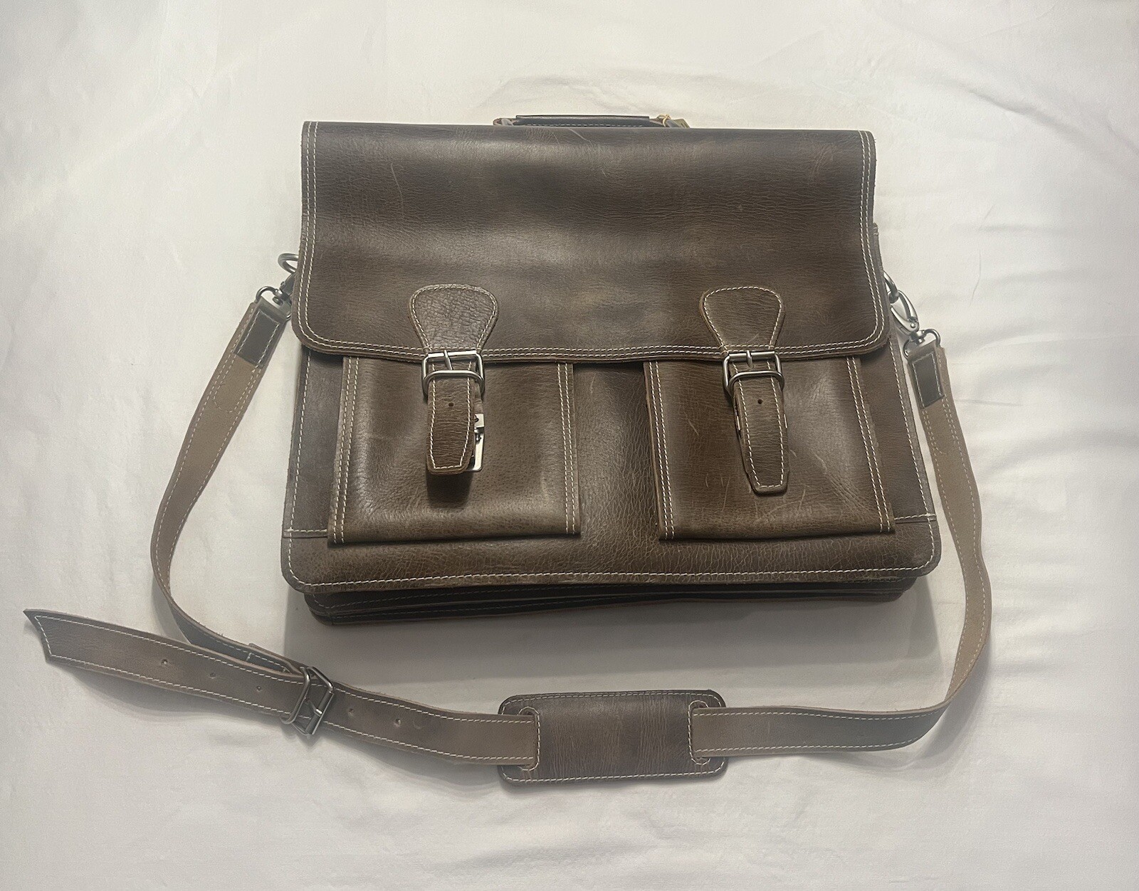 Hamosons Classic Briefcase Teacher bag Genuine Leather Business Bag Tote Bag