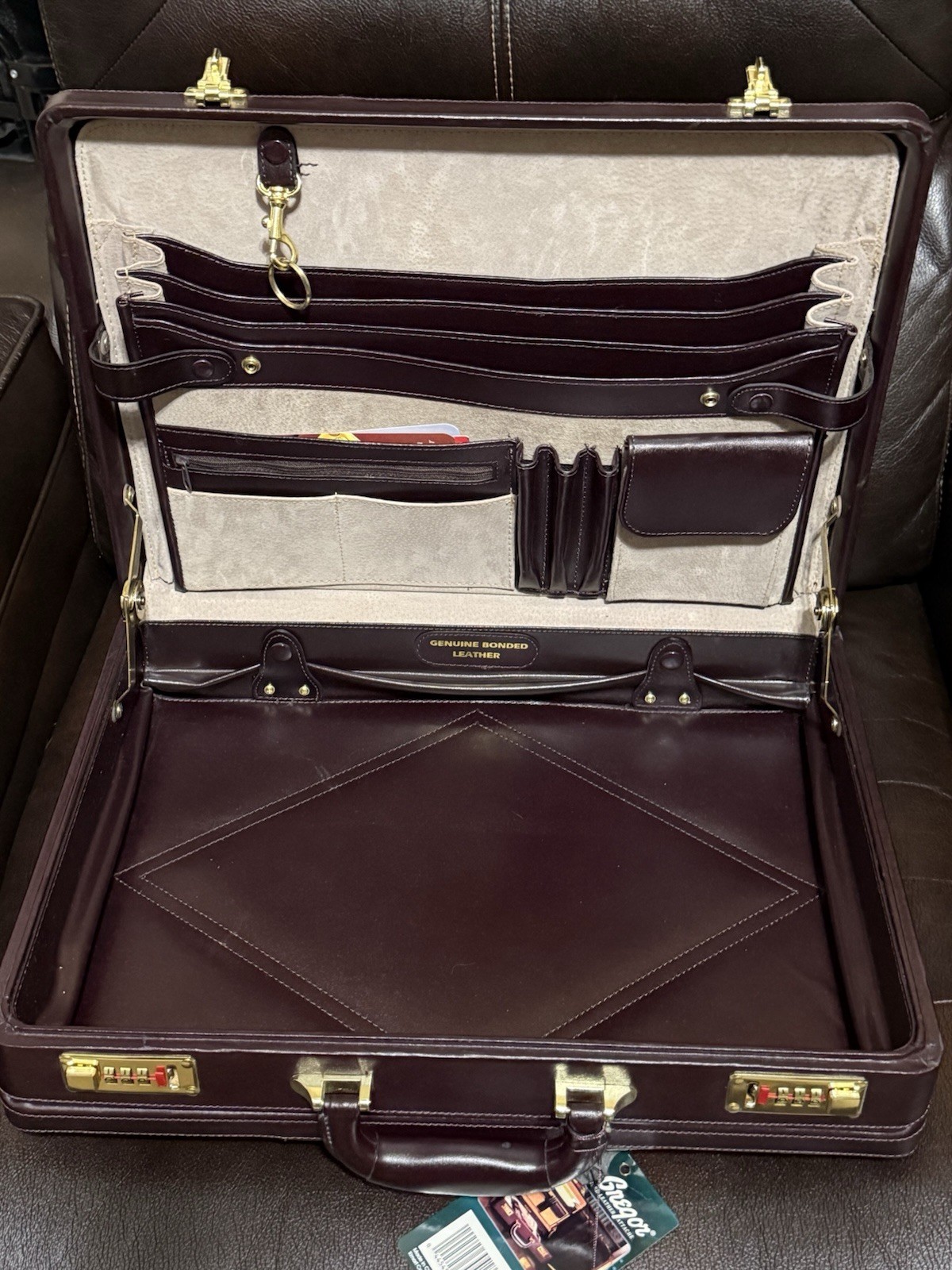 Vintage 80’s 90’s MacGregor Kmart Dual Opening Bonded Leather Attaché Briefcase