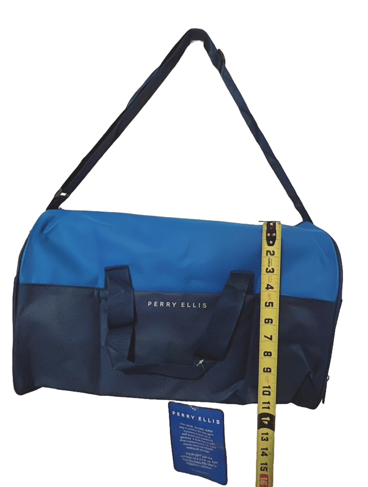 Perry Ellis-Navy Blue/Light Blue-Gym/ Business Duffel Bag-(NEW IN PLASTIC WRAP)