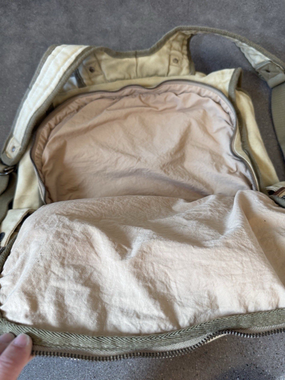 A. Kurtz Maplewood Courier Backpack Cotton Canvas Military Rucksack Leather Trim