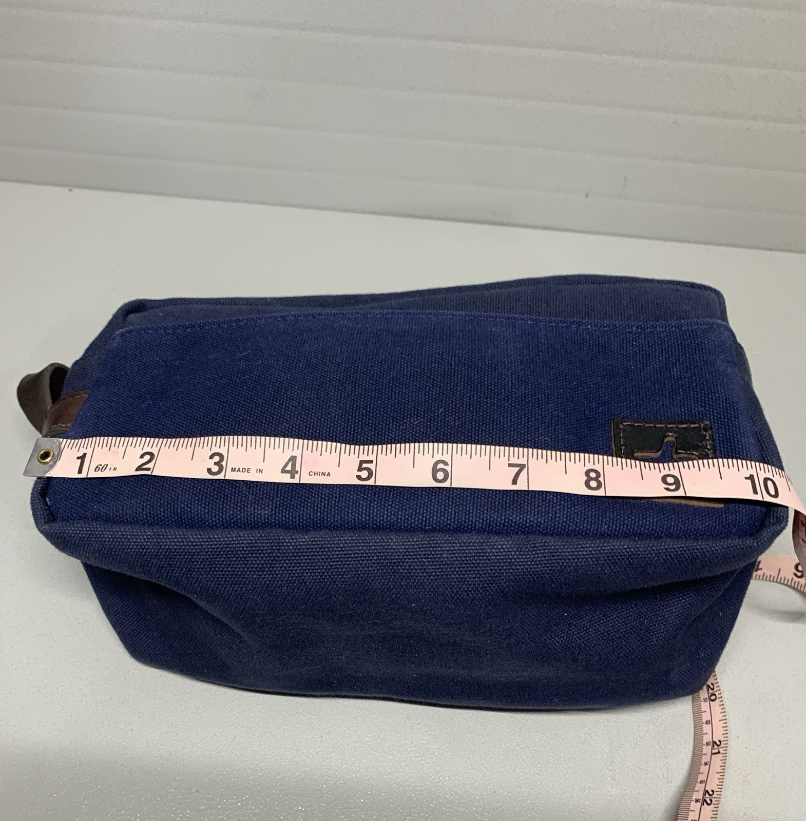 Jack + Mulligan Canvas/LeatherTrm Navy Dopp Bag Toiletry Mens~VERY GOOD CONDITN!