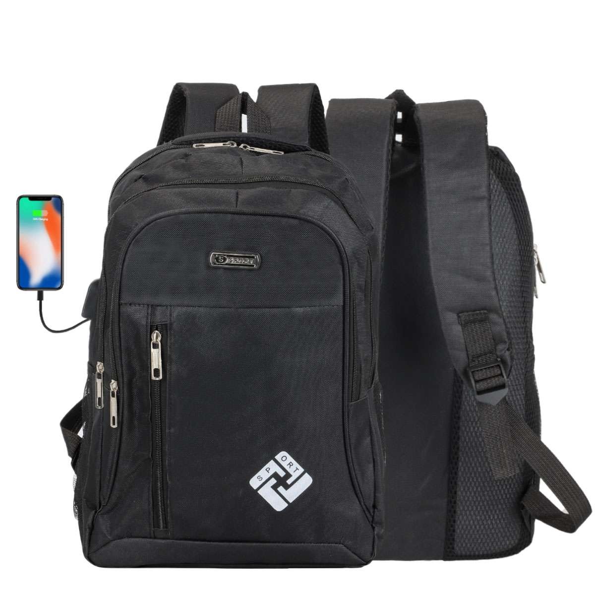 Oxford Anti-theft Laptop Backpack 17″ Travel Business Shool Book Bag w/ USB Port