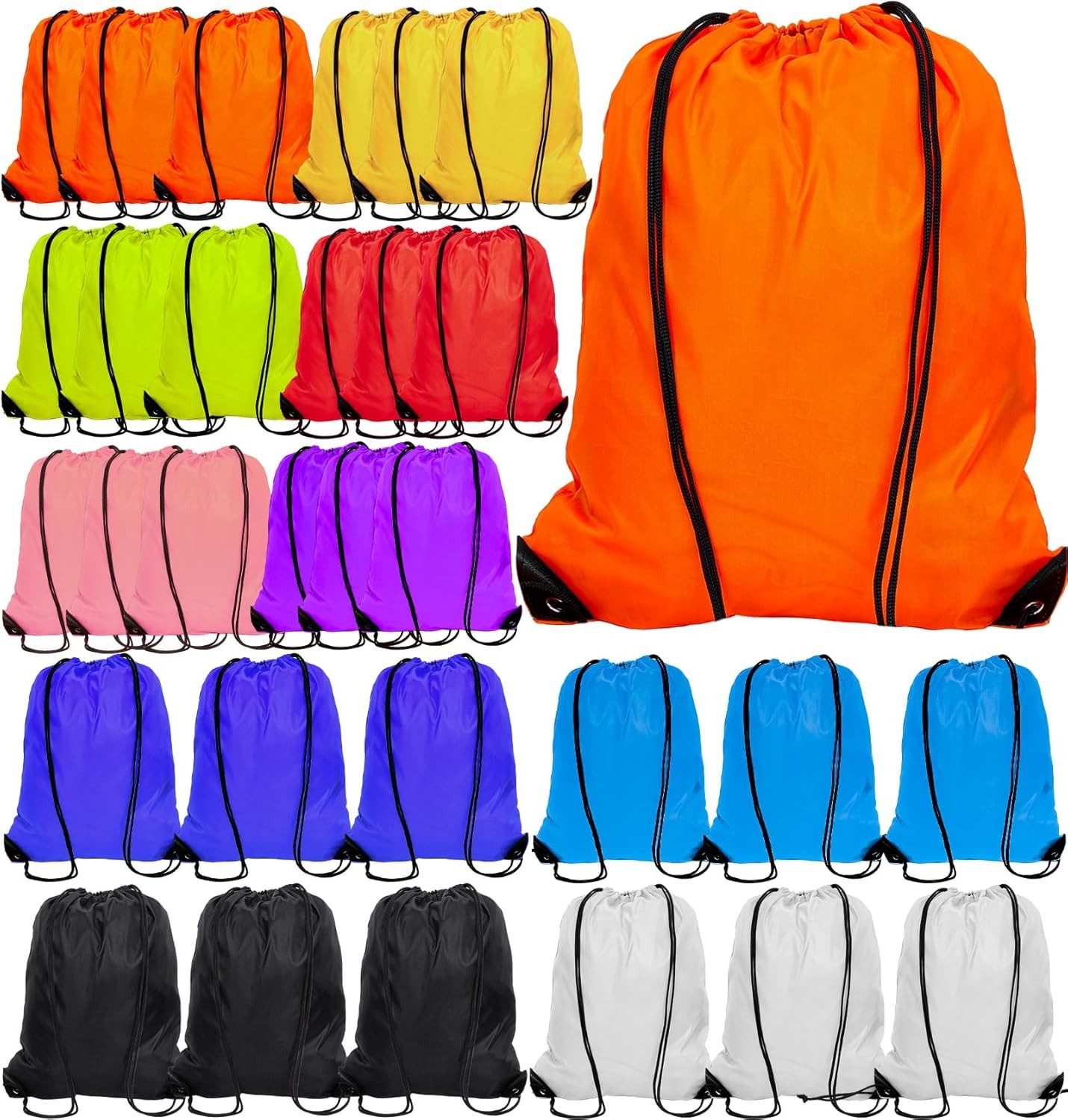 30Pcs Drawstring Backpack Bulk Drawstring Bags Cinch Sack Bag Nylon