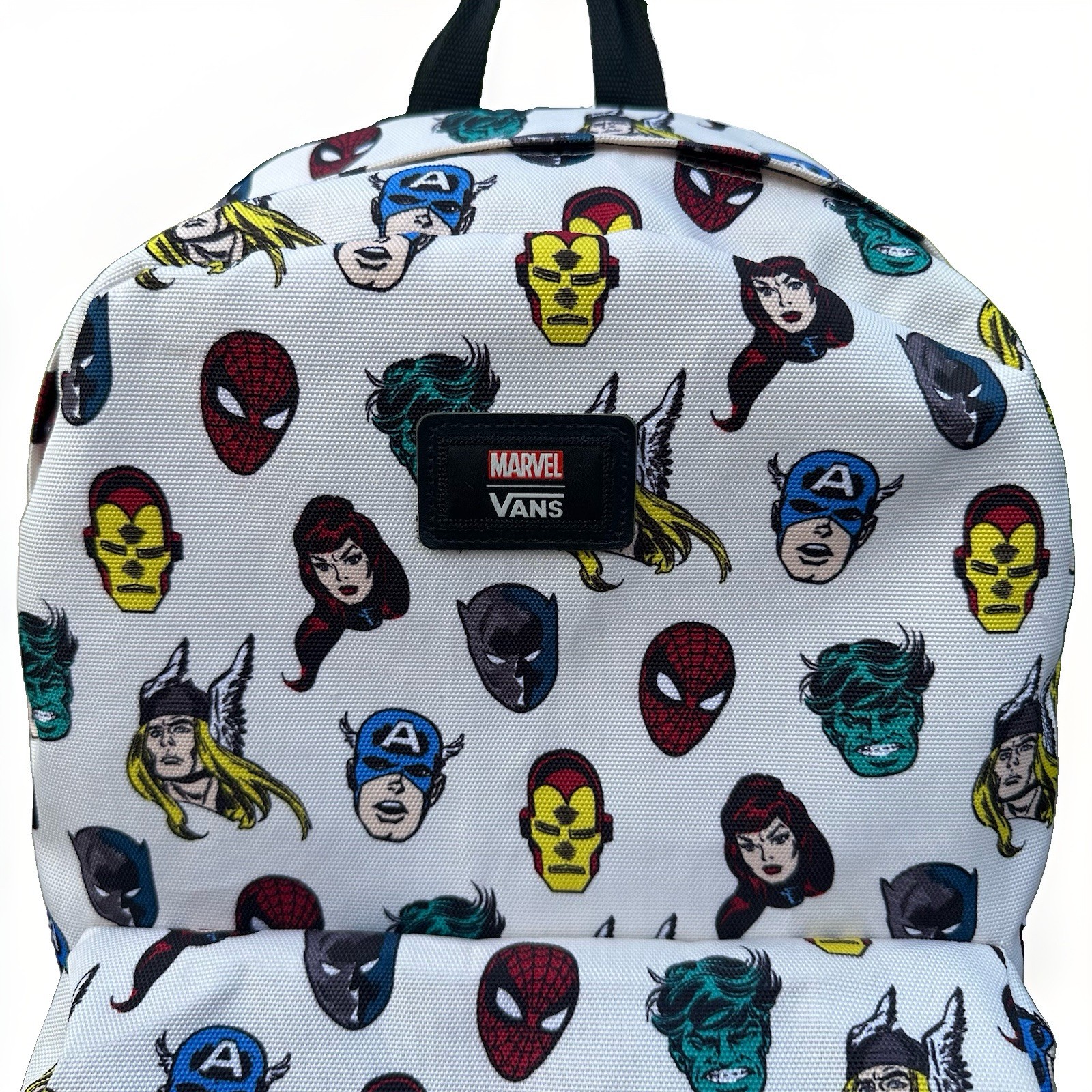 Vans x Marvel Backpack With Superheroes Spiderman Black Panther Hulk Thor – EUC