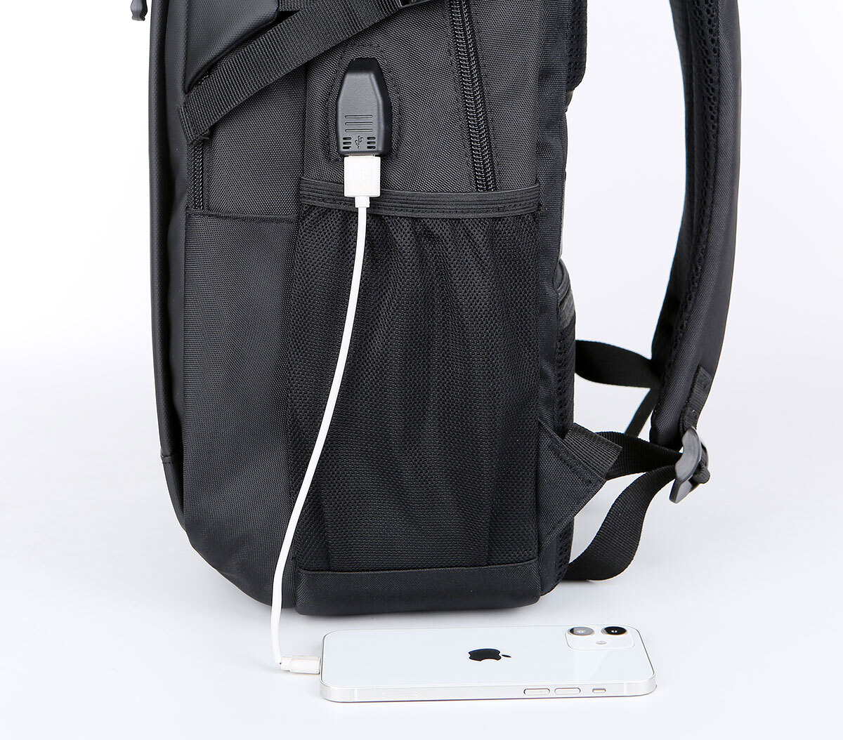 Men Laptop Backpack School Travel Computer Bookbag with USB Charging Port Black