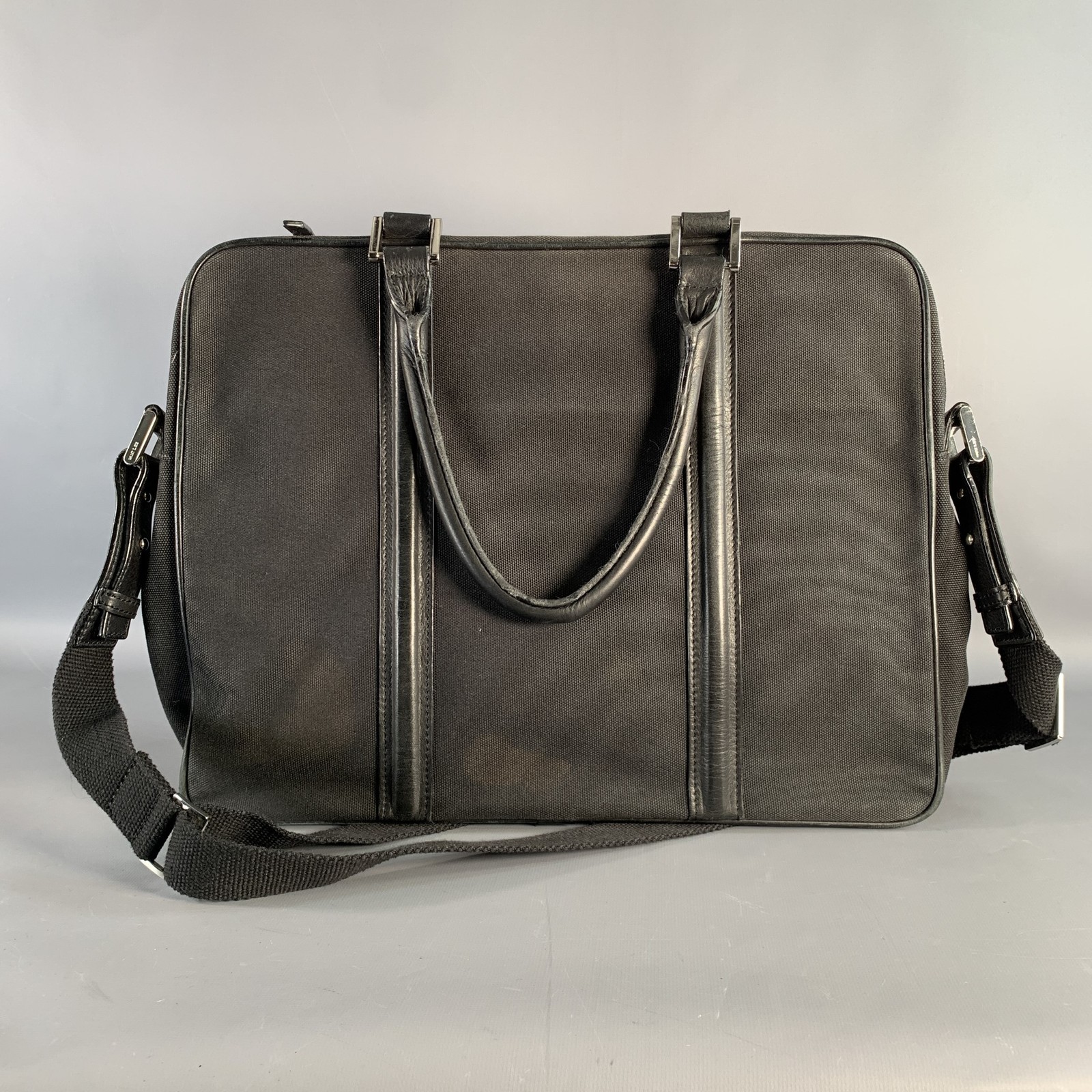 WANT LES ESSENTIELS DE LA VIE Black Cotton Laptop Bag