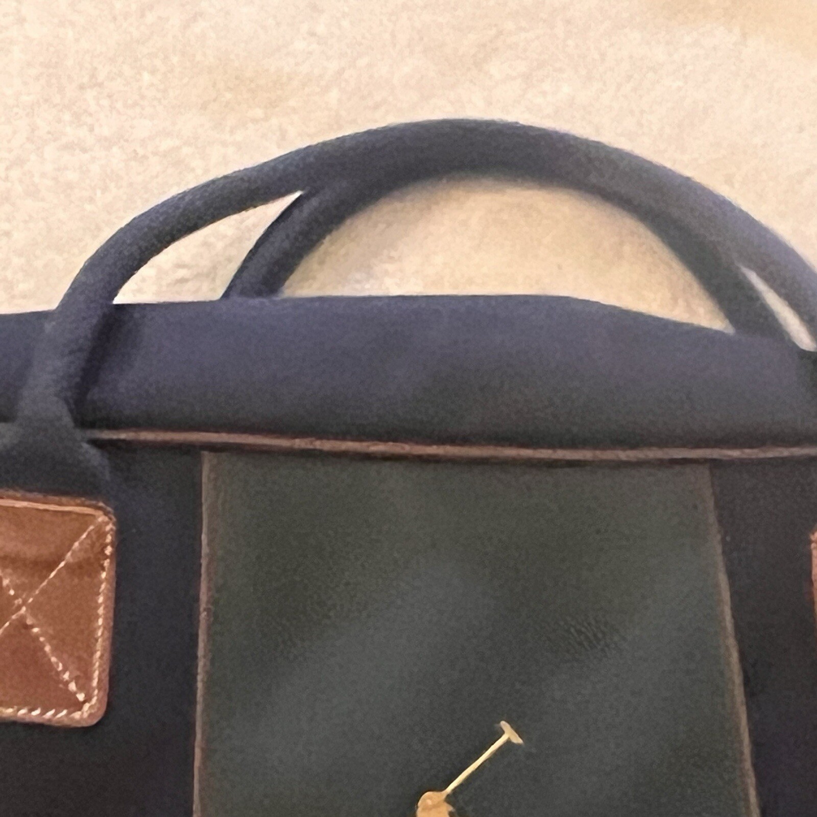 VTG Polo Ralph Lauren Bag Navy Canvas Weekender Travel Removable Strap NWOT