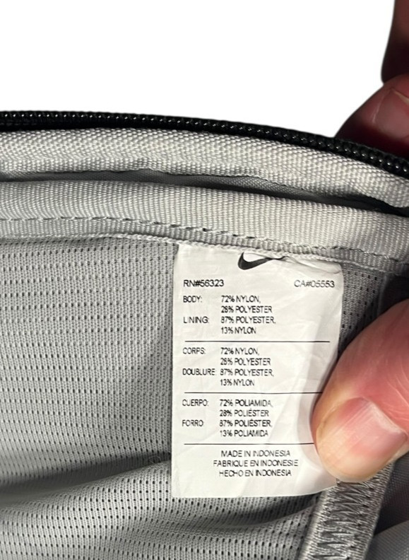 NIKE AIR-MAX Red/Gray BUBBLE-PADDED ATHLETIC BACKPACK Swoosh Track Gym Gear Bag