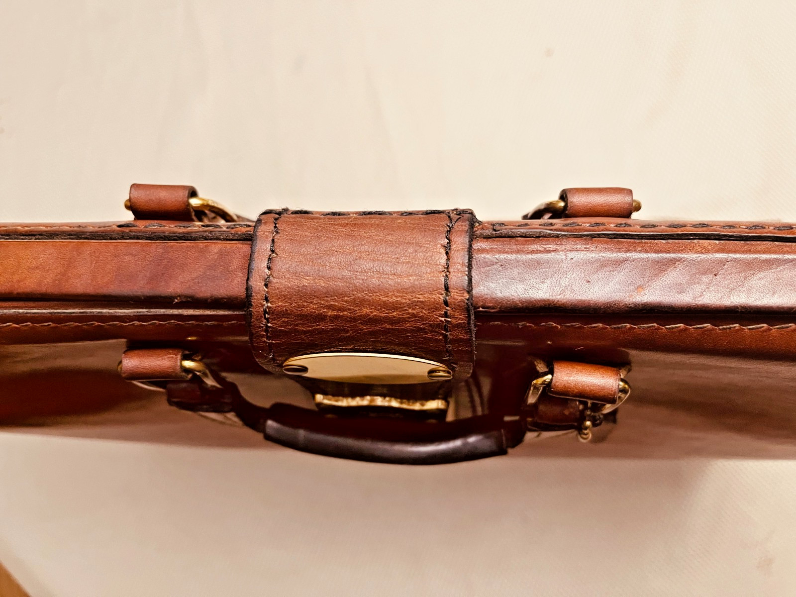 SCHLESINGER BROTHERS Tan Heavy Leather Briefcase / Lawyer Bag – Made in USA