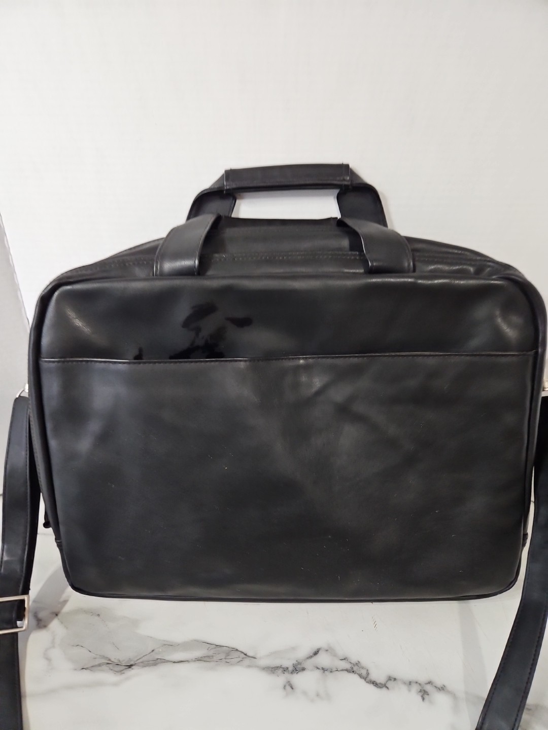 Leeds Touchmark Consulting Leather Shoulder Laptop Carry Case Black Men’s
