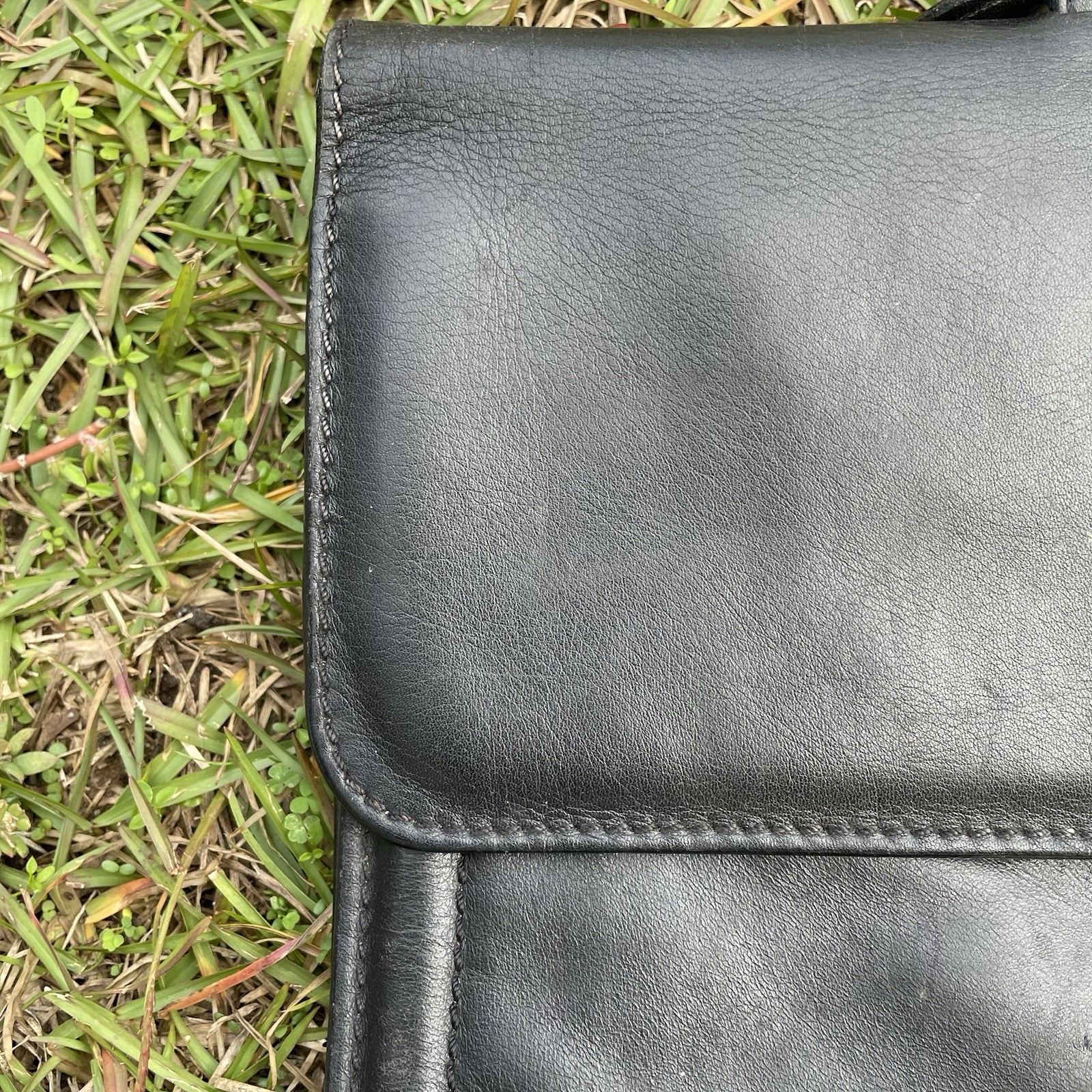 Vintage Cole Haan Collection Briefcase Leather Tuck Lock Style Latch No Key