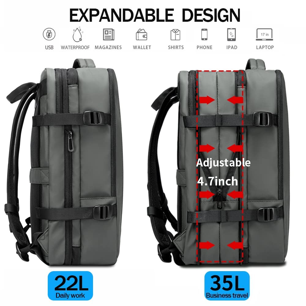 Expandable Travel Backpack,35LCarry on Backpack for Women Men Airline Approve…