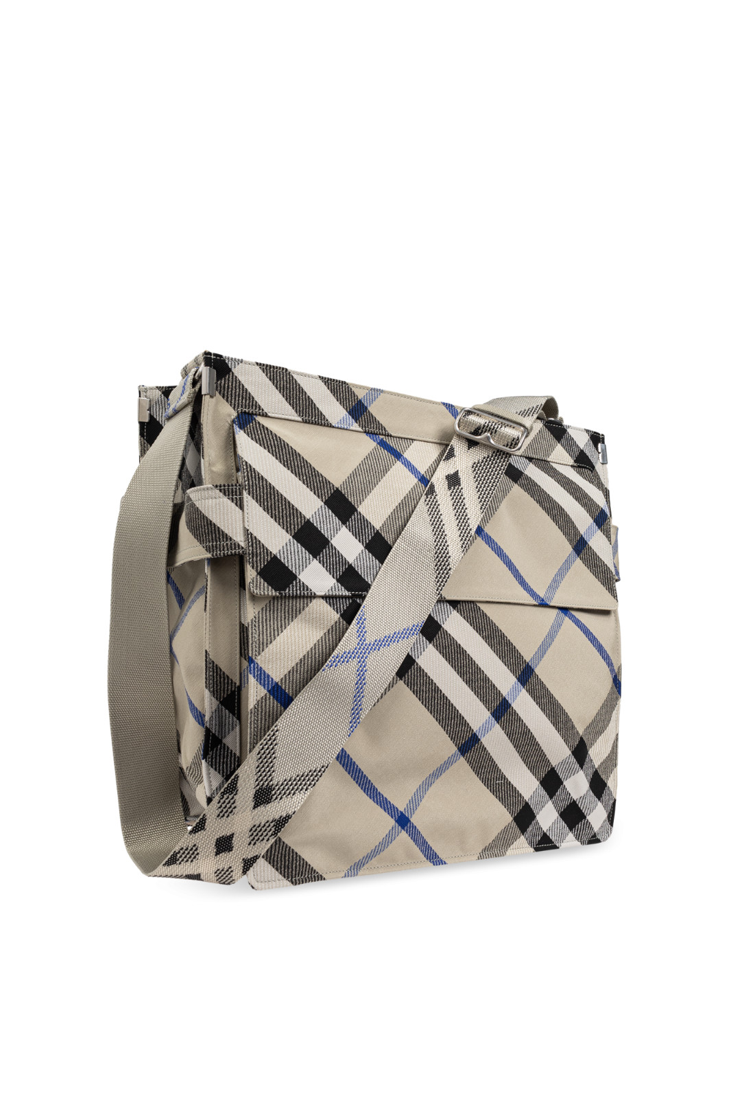 BURBERRY Beige Gray Nylon Shoulder Bag New And Authentic