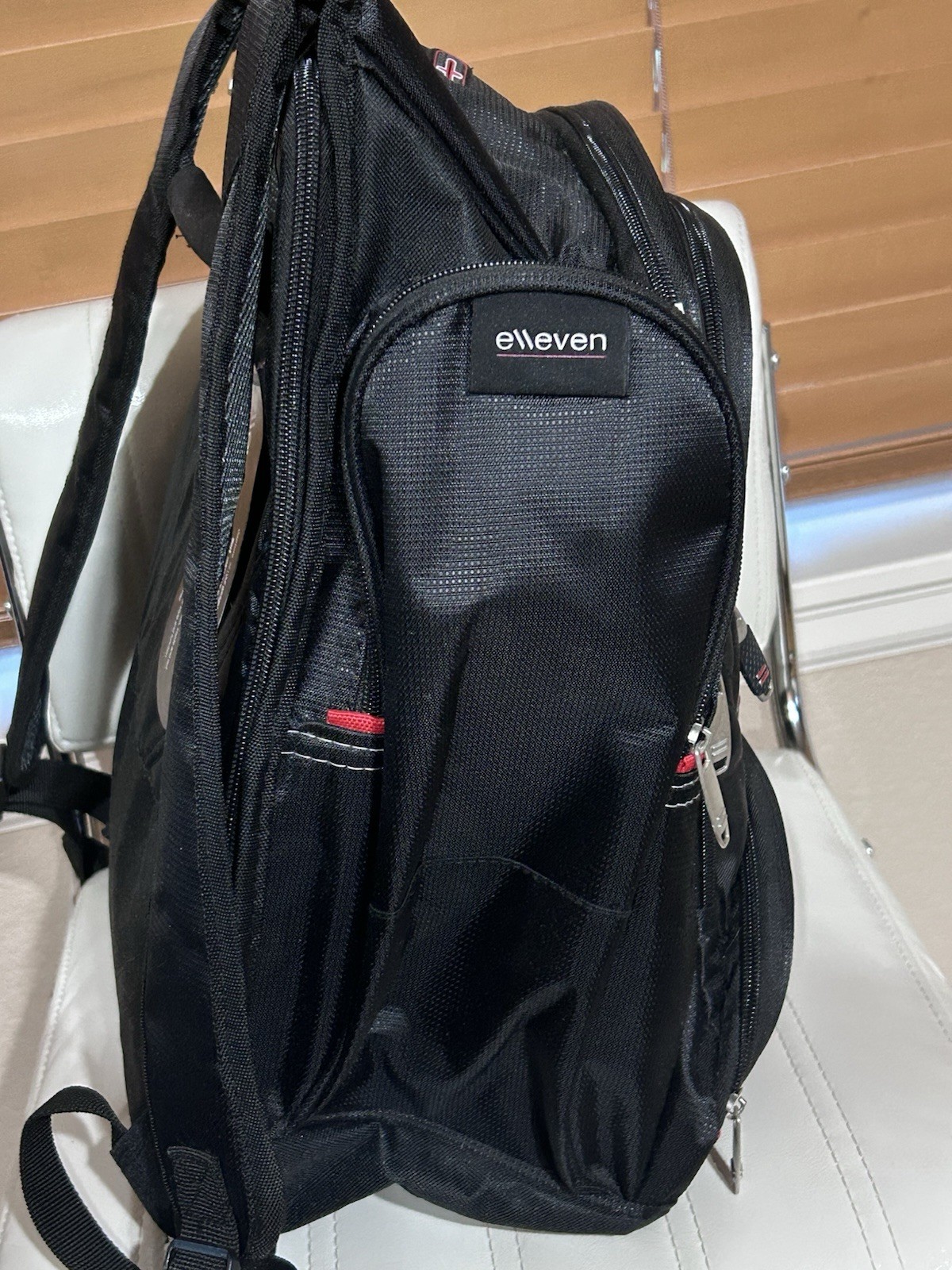 Leeds Elleven Black Backpack Check Point-Friendly Travel Bag