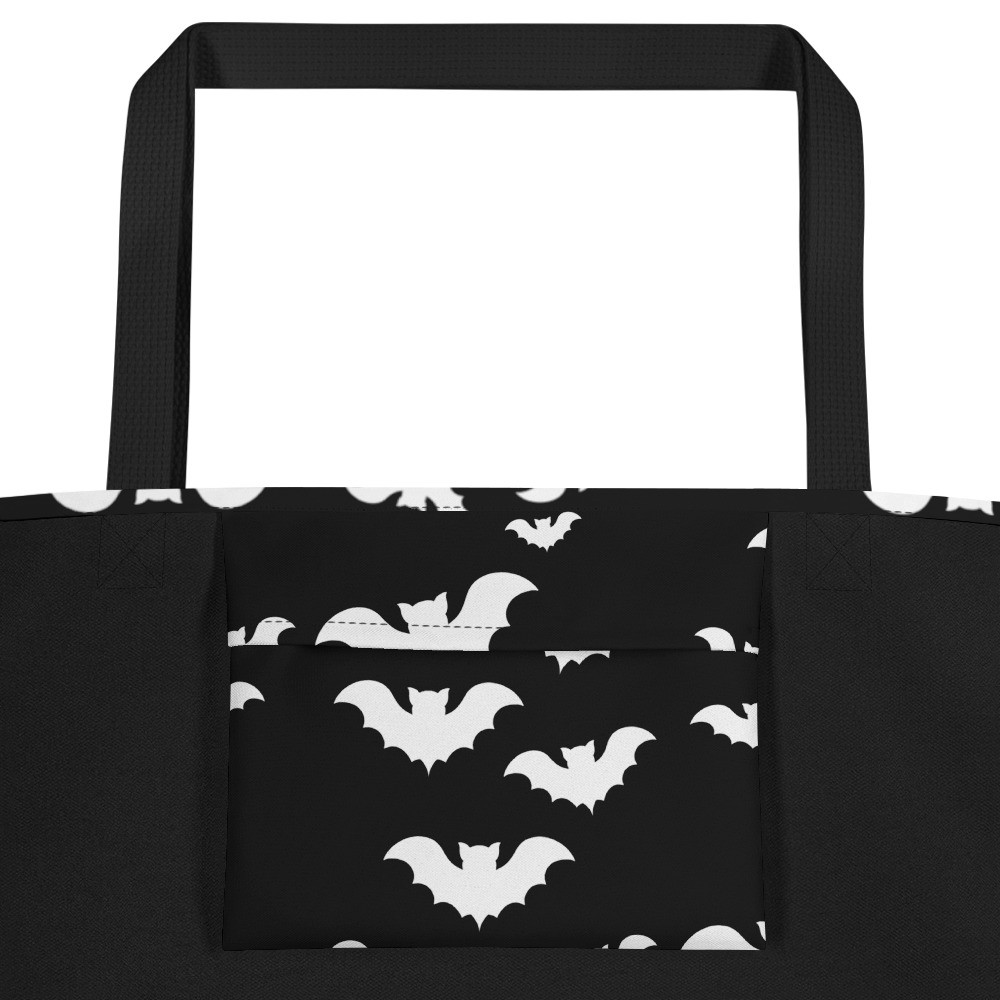 Halloween Vampire Bats Tote Bag Gothic Spooky Design Dark Gift Horror