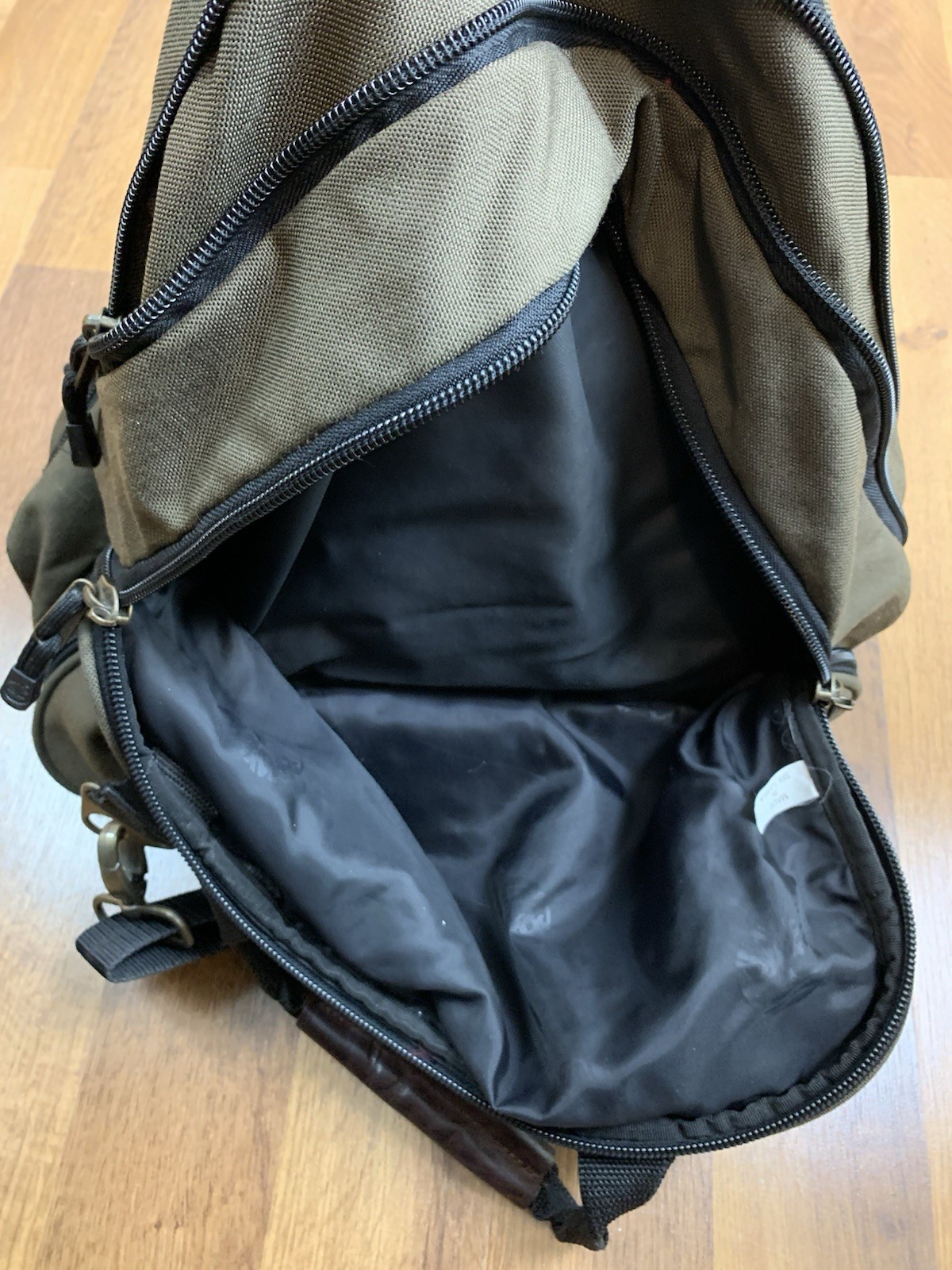 Timberland Canvas Messenger Bag Laptop Briefcase Green Black 14×17