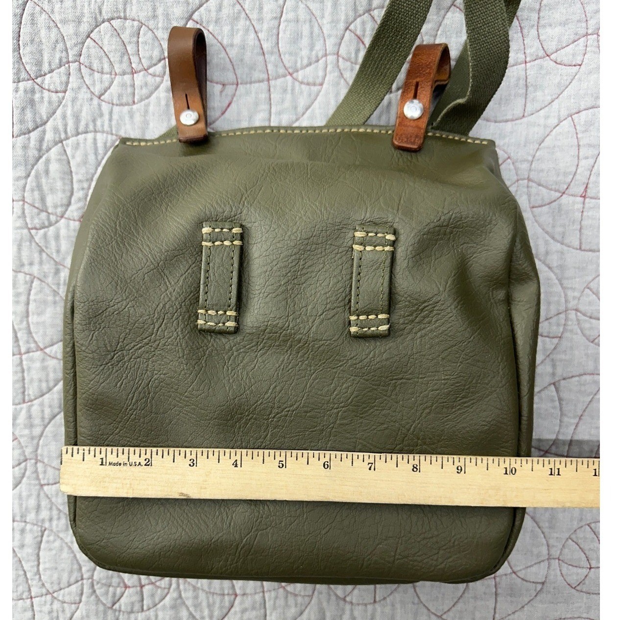 VTG Swiss Army A. Jacot Sellier Bread Bag Haversack Olive Green Canvas Leather