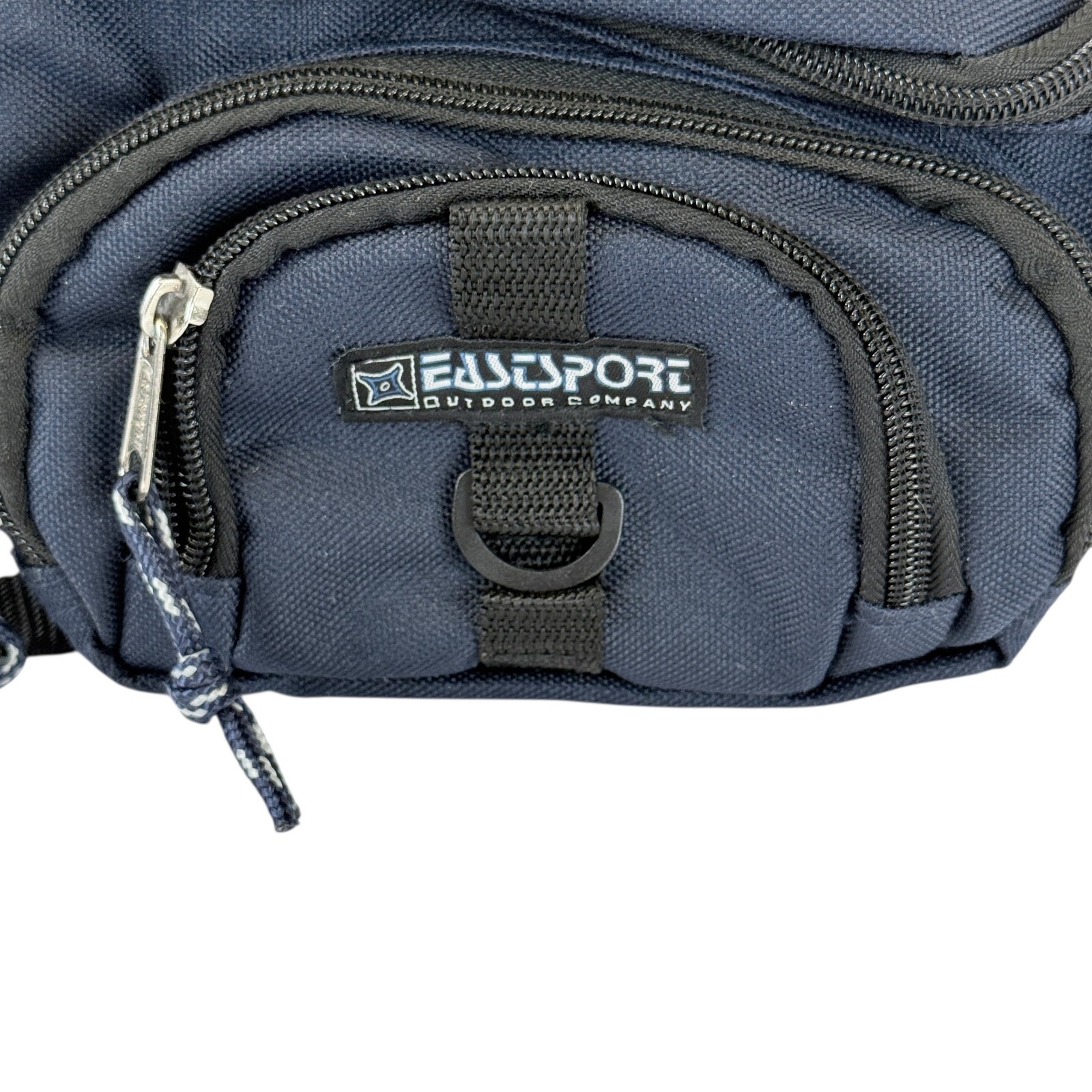 Vintage EastSport Navy Blue Fanny Pack Waist Belt Bag 3 Pouch 90s Y2K