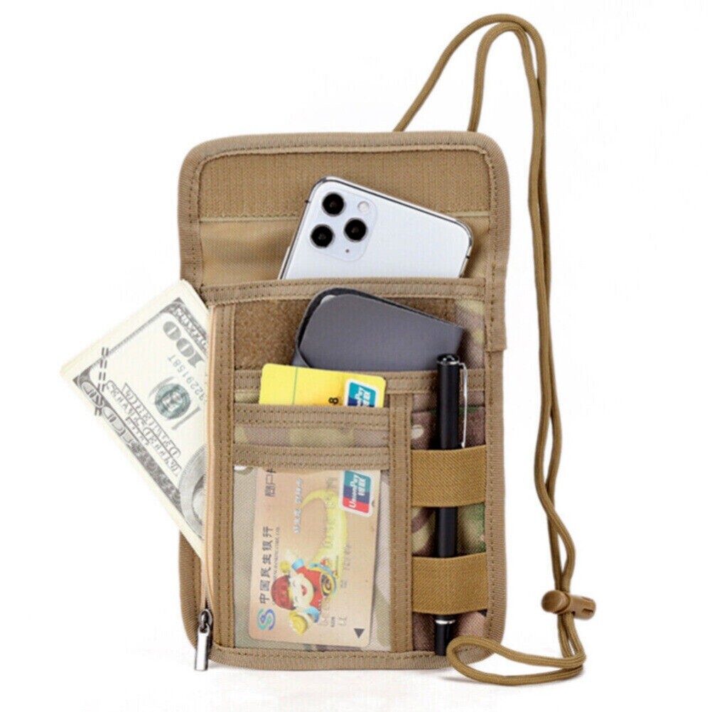 Tactical ID Credit Card Holder Case Passport Purse Chest Hanging Wallet Pouch