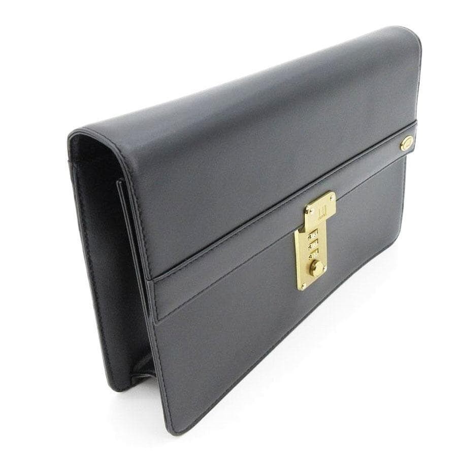 Dunhill Leather Second Bag Clutch 30-26052705 Black 17.5x27x5cm Strap 38cm