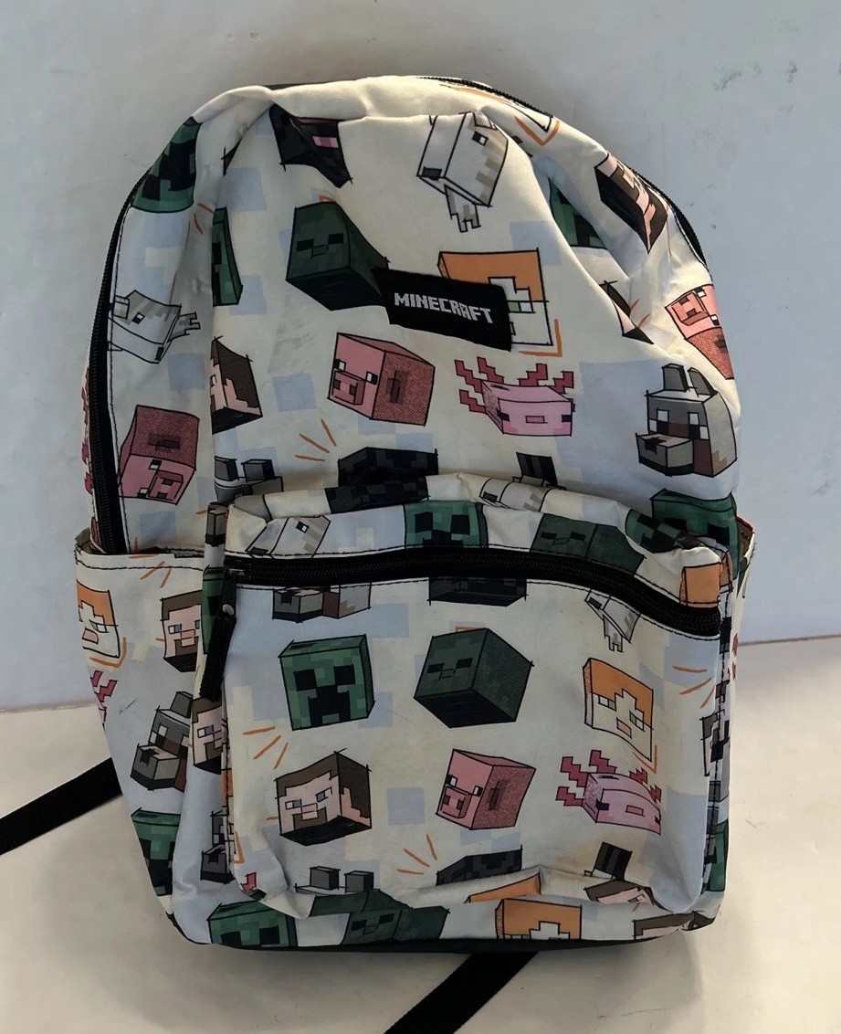 Minecraft All Over Creeper Character Print 17″ Backpack with Laptop Sleeve