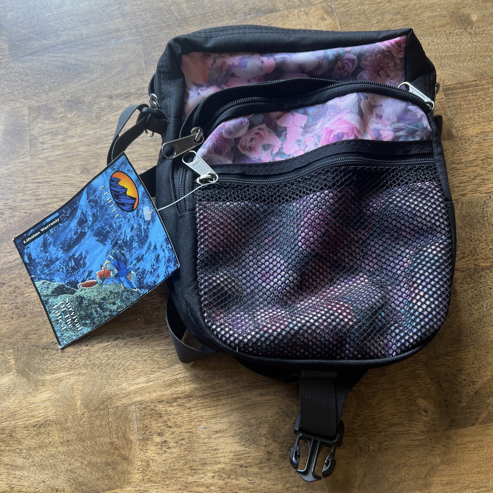 UPHILL Nylon Organizer Crossbody Travel FLORAL SATCHEL – NEW / RARE / WITH TAGS
