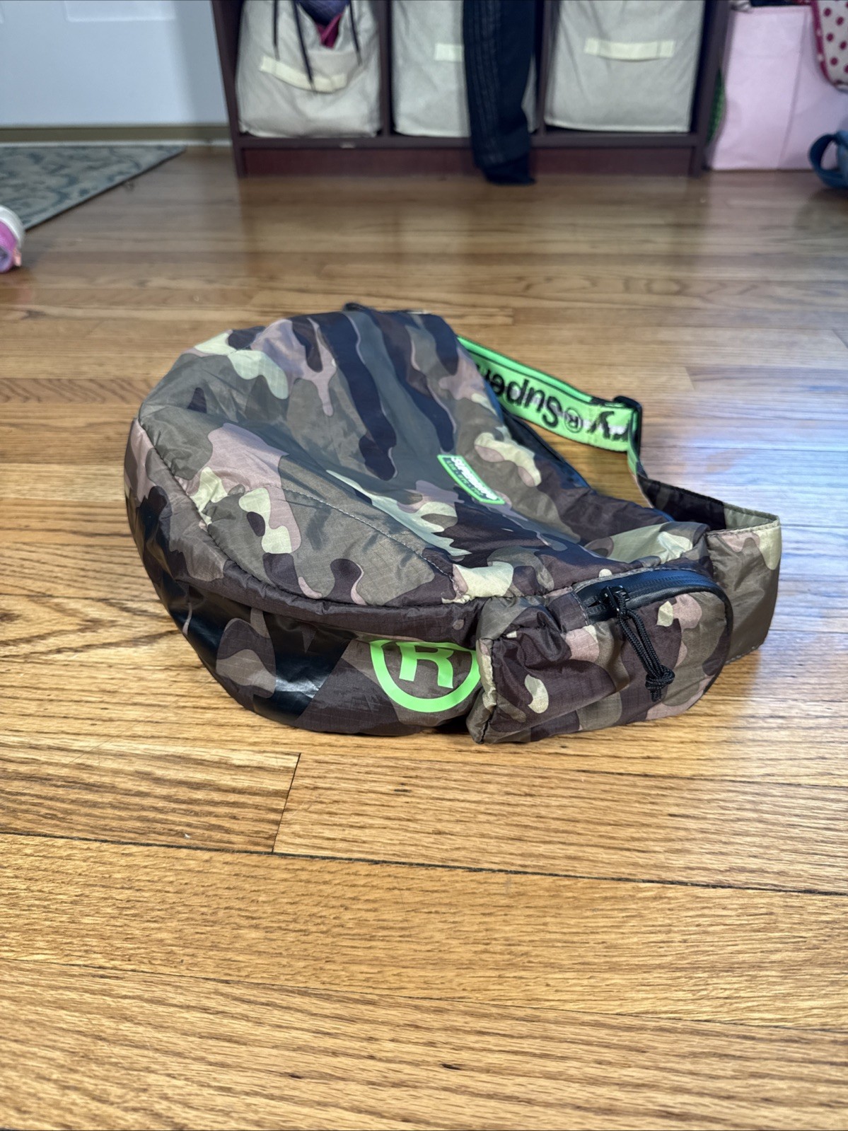 SuperDry Sling Messenger Bag Camouflage Gray Camo Medium Size