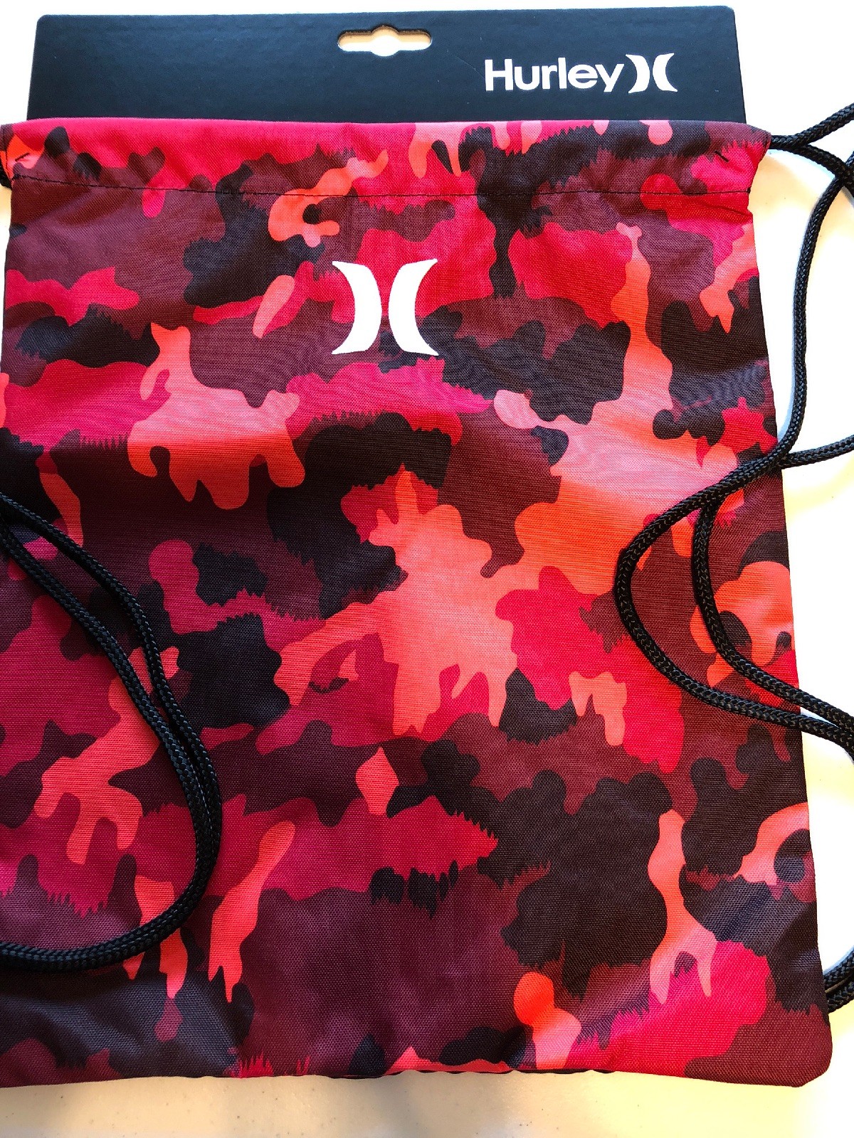 New Hurley Honor Roll Printed Cinch Sack Drawstring Beach Pool Gym Bag