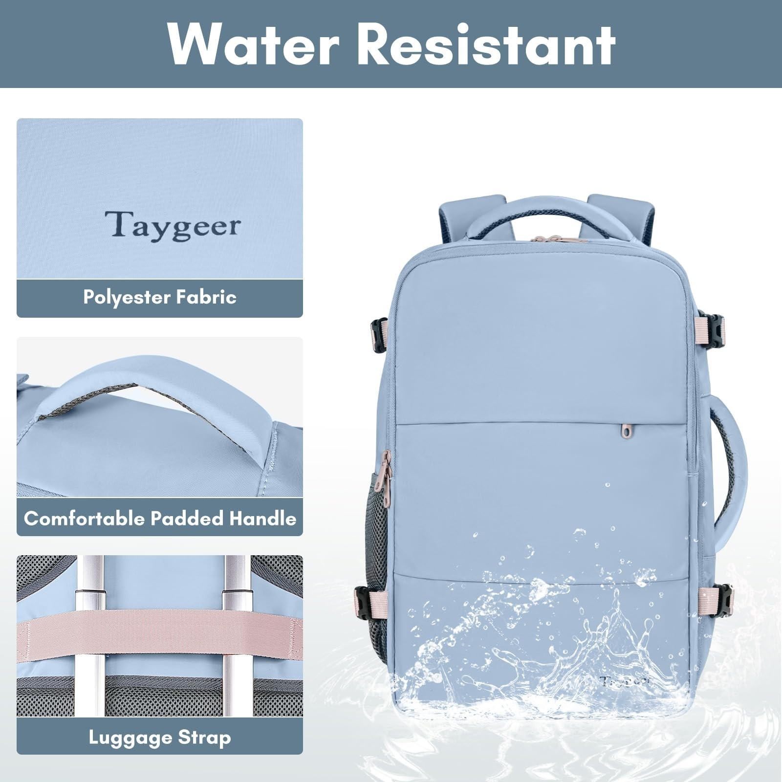 Travel Backpack for Women, TSA Approved Carry-On, 15.6″ Laptop Bag, Water Bottle