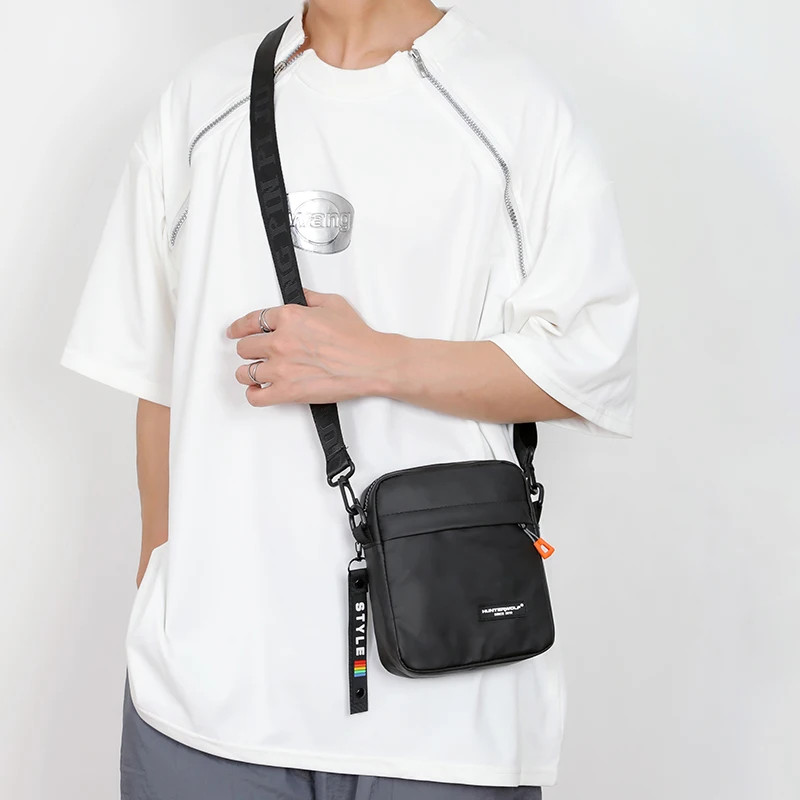 Simple Mini Men Crossbody Bag For Phone Side Bag Casual Waterproof PU Leather.