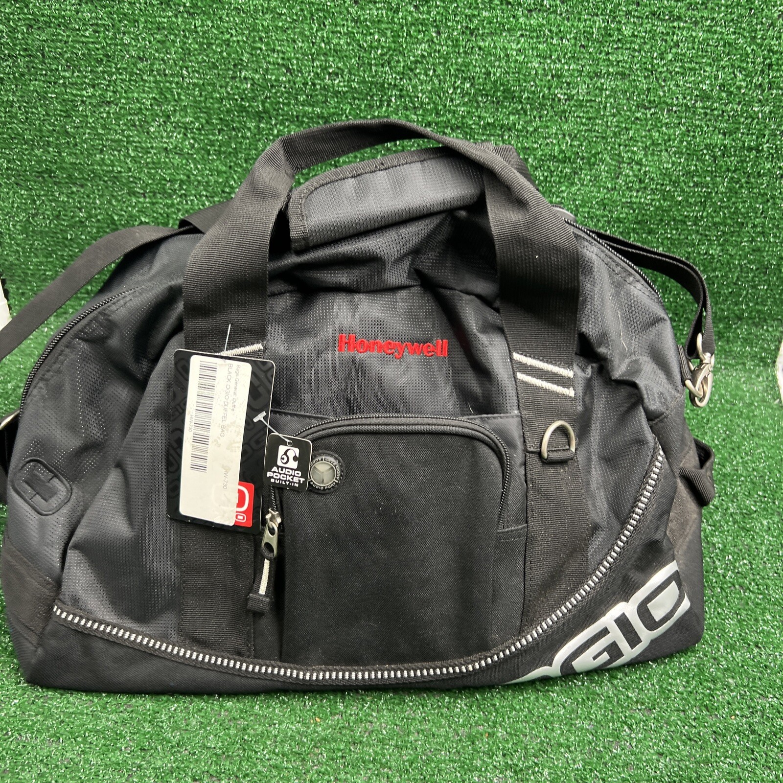 Ogio Half Dome Duffle Gym Bag Honeywell Logo Black With Audio Pocket NWT
