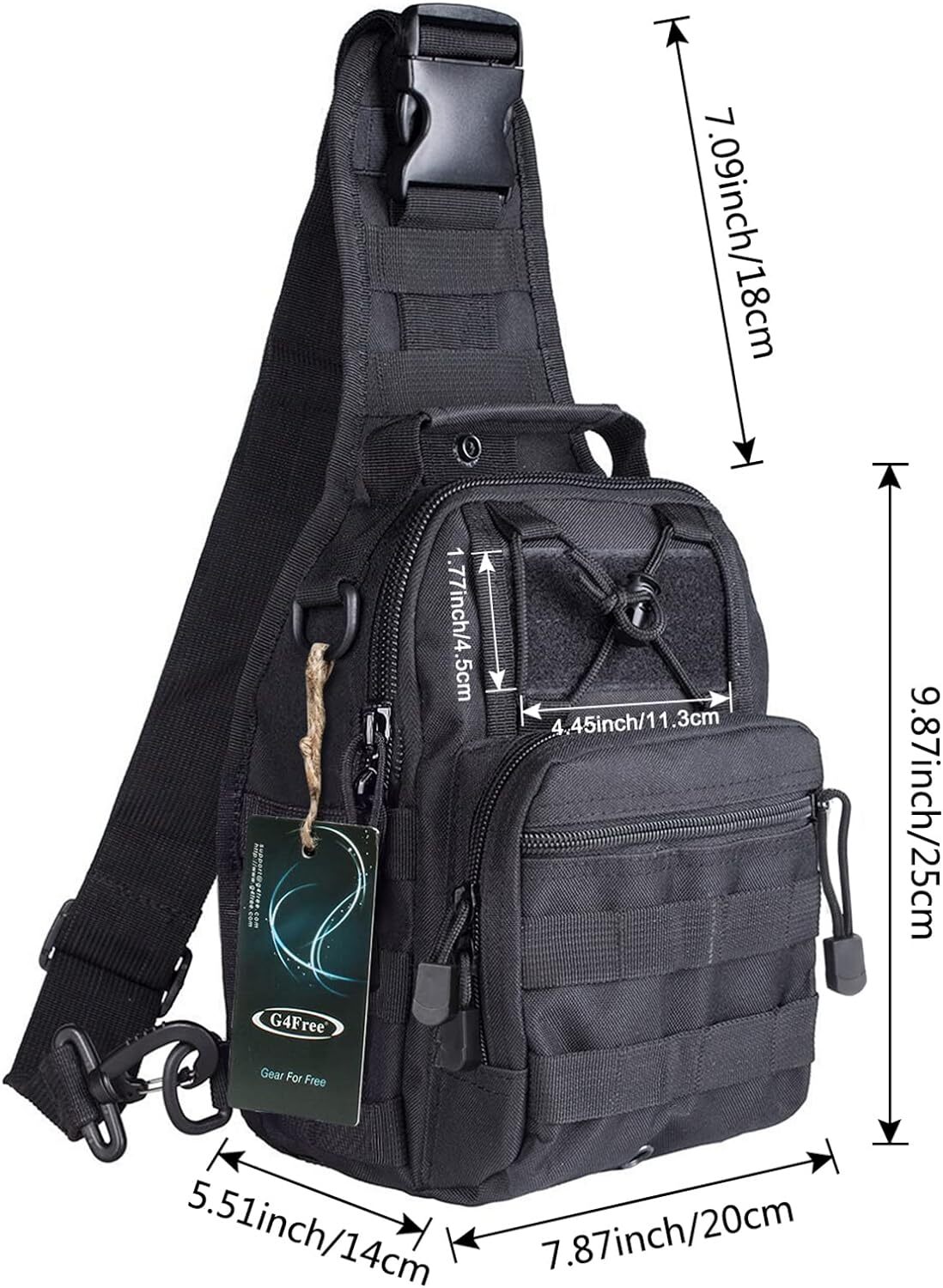 Tactical Shoulder Crossbody Backpack Military Concealed Carrier Sling Chest Pack