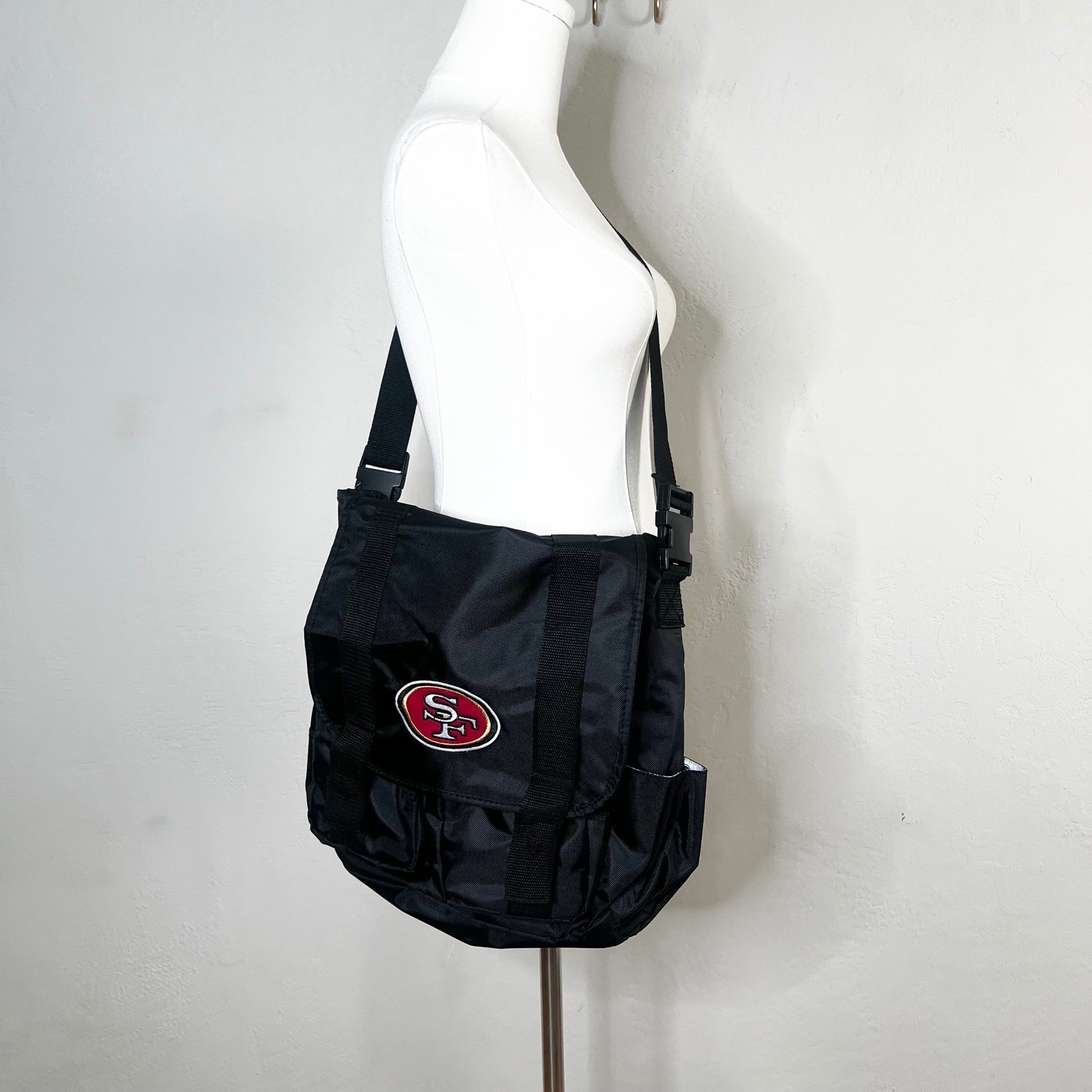 NFL San Francisco SF 49ers Messenger Bag Diaper Shoulder Bag Football Fan Black