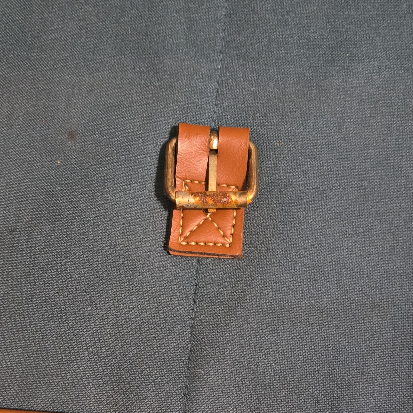 Green Solid Messenger Bag Brown Shoulder Strap Buckle & Zip Closure Adjustable