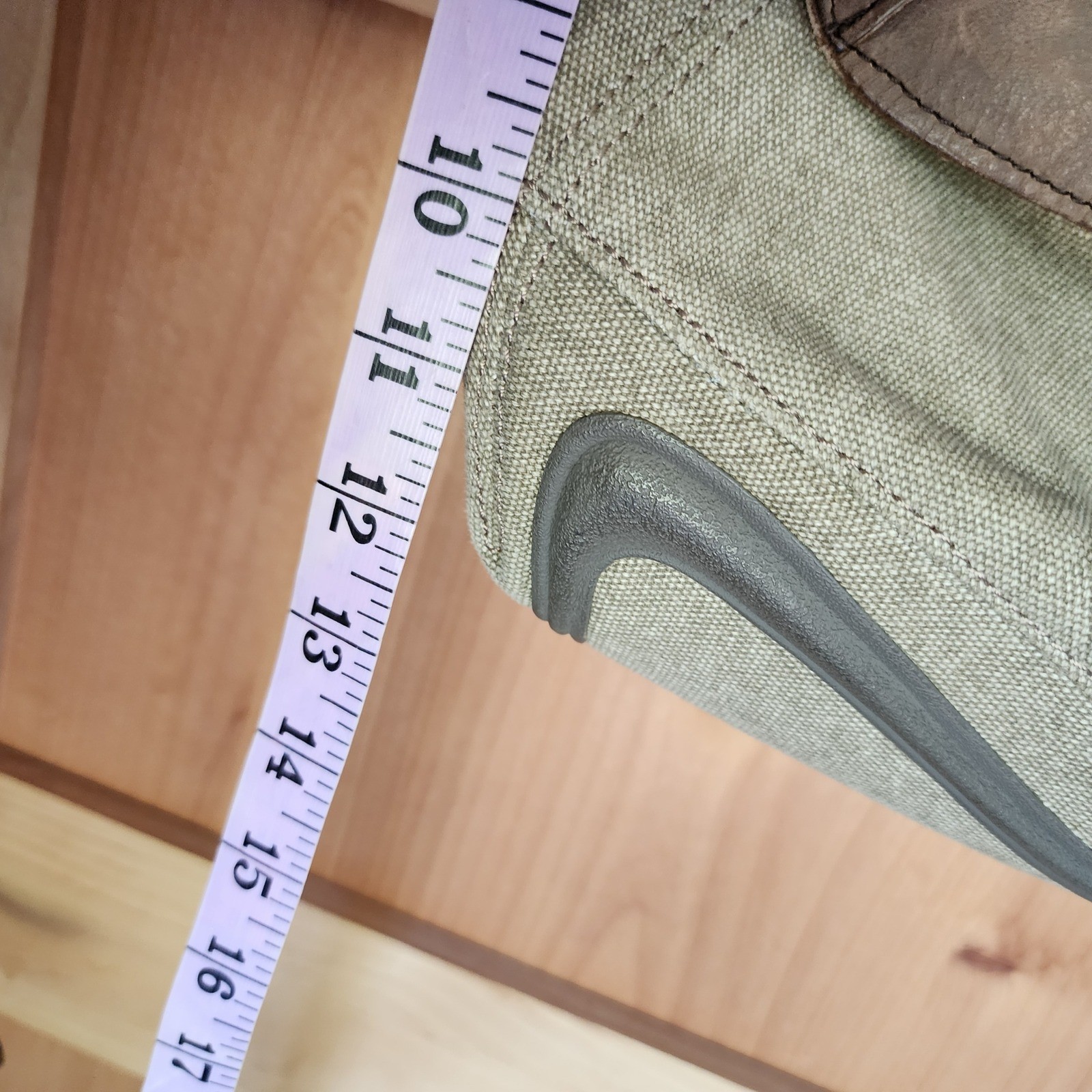 Keen Large Green Brown Leather Canvas Messenger Bag Laptop Book Bag Utility