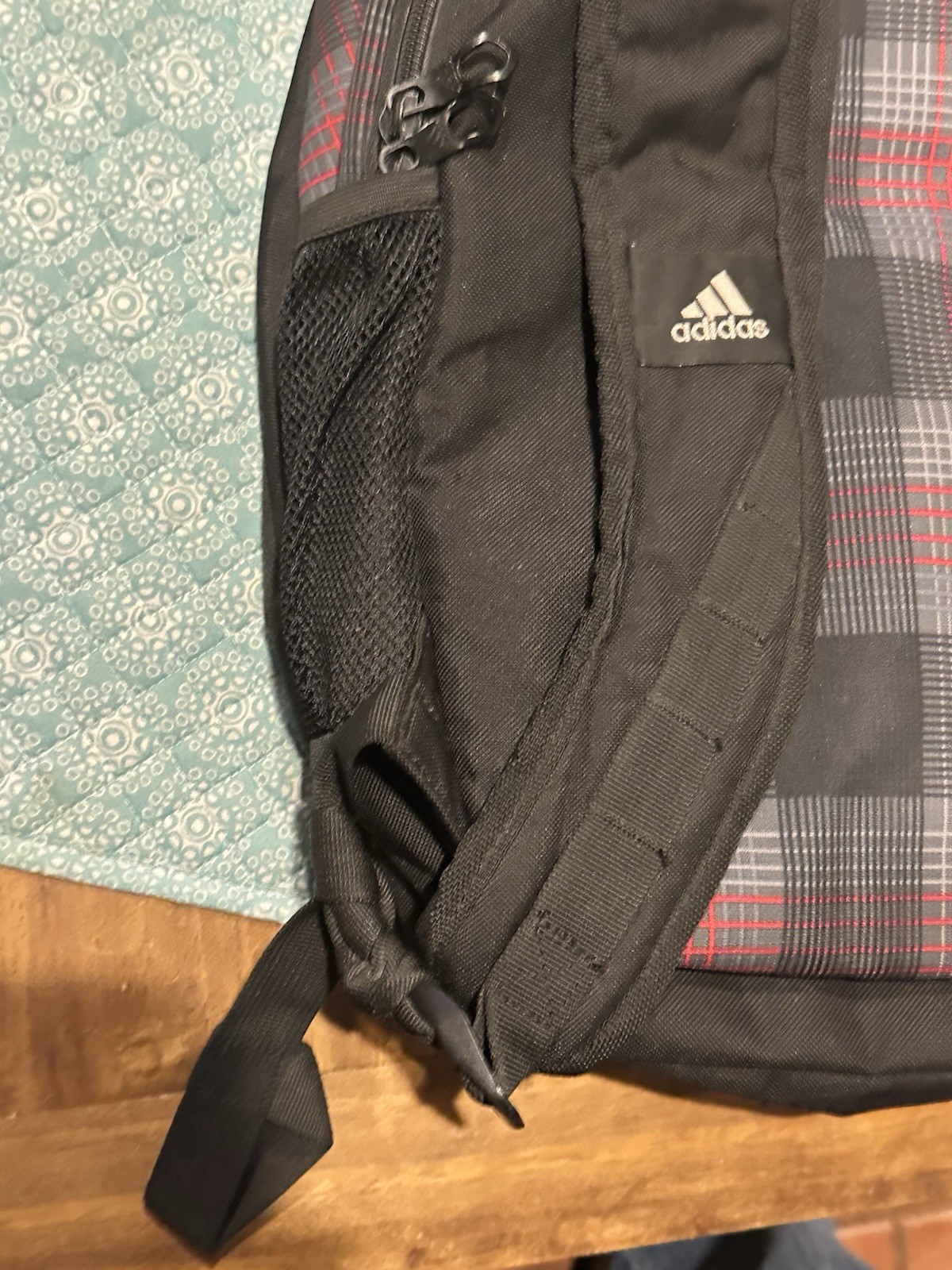 Adidas Large Laptop Backpack Unisex RARE Plaid Layout VERY CLEAN