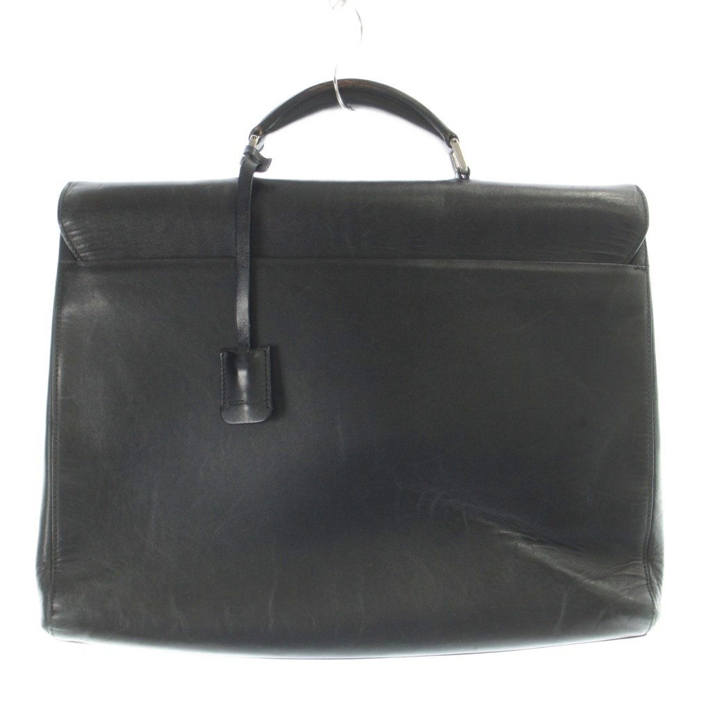 Giorgio Armani Leather Briefcase Black 12×15.5in Men’s Business Bag B