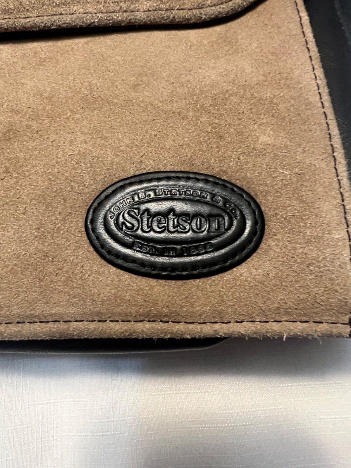 Vintage Stetson Leather Briefcase Messenger MANbag 15×12 Inch Distressed Rugged