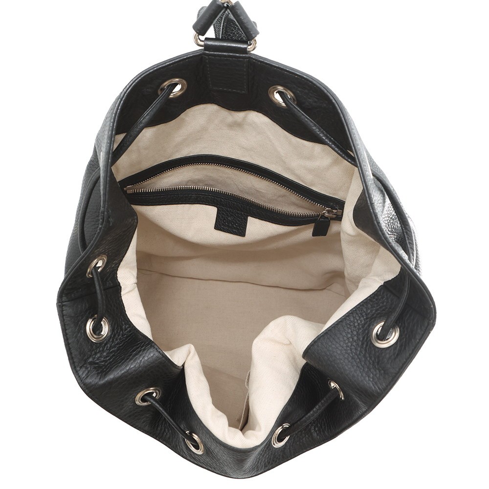 GUCCI Soho Drawstring BagBackpack Leather Black 368587 493075