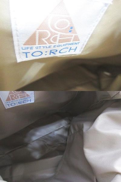 Un TORCH Tote Bag Greige Polyester Open Pocket Mens Bag NWT 32cm/12.6″