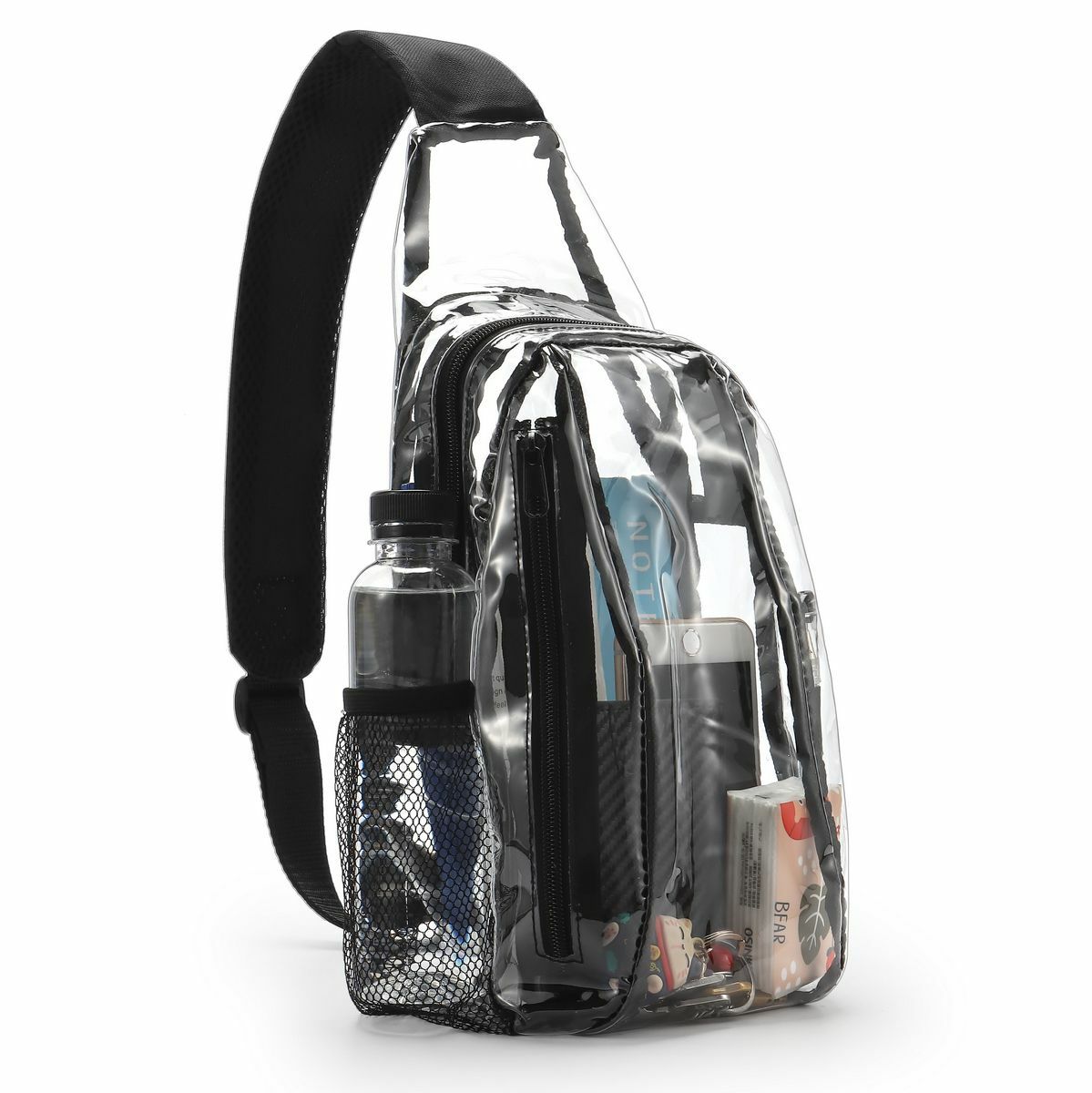 2Pcs Clear Sling Bag Stadium Approved Mini PVC Crossbody Shoulder Backpack Chest