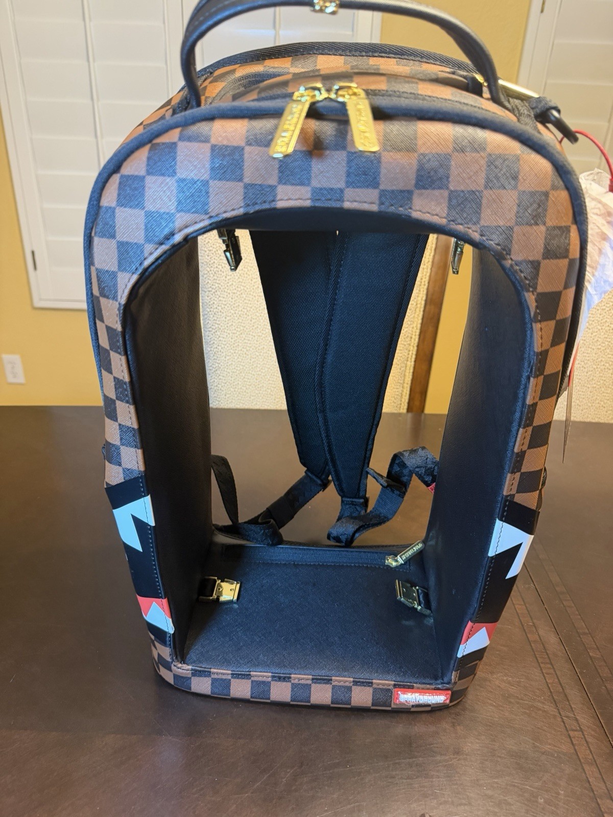 New Sprayground Bag In a Bag Backpack Brown Black Shark Mouth