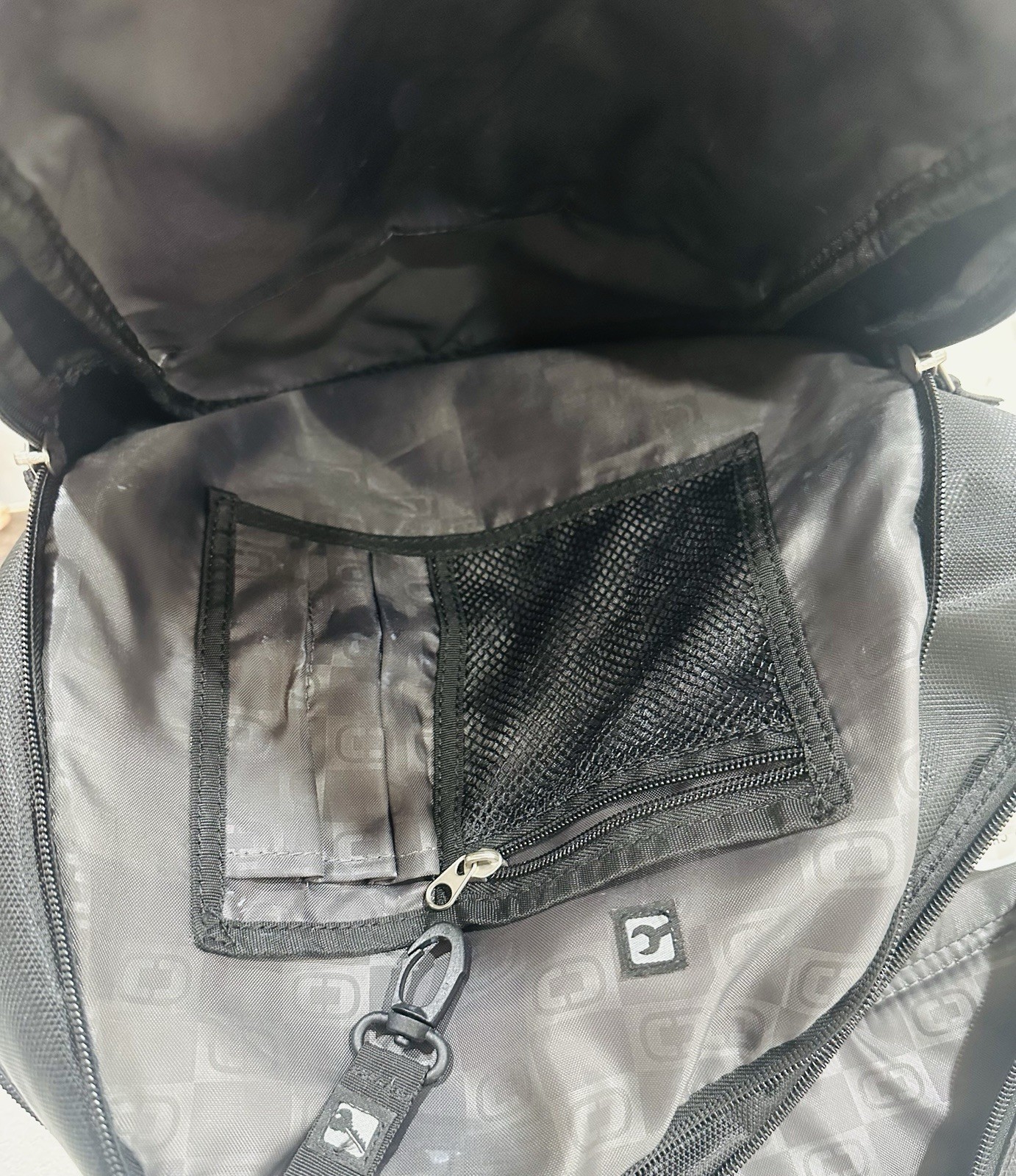 Ogio Carbon-Black Backpack-BF Goodwrich Wide Open Marcetsource Logo Utility Bag