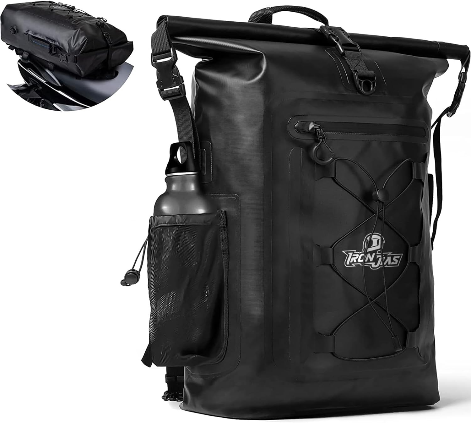 Motorcycle Sissy Bar Bag Convertible Backpack and Tail Bag