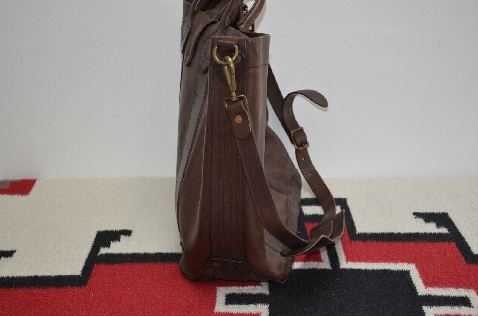 Ralph Lauren RRL Distressed Leather Tote Bag With Shoulder Strap