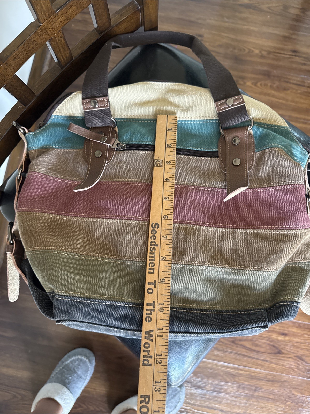 Canvas Natural Material Retro Messenger Tablet Travel Bag Manjianghong Unisex